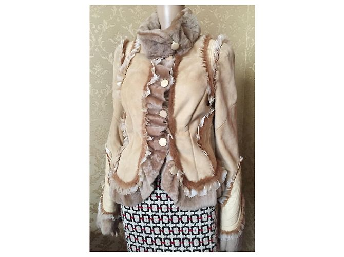 Autre Marque OLIVIER Lederjacke mit Shearling Camel Größe 46 Kamel - Ansicht 3