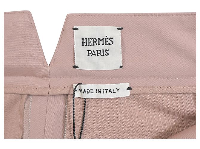Pantaloni a gamba larga Hermès in cotone rosa - vista 4