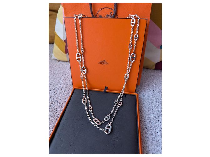 Hermès Collana Farandole di 160 cm in argento sterling 925 con scatola Silver hardware - vista 12