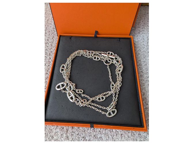 Hermès Collana Farandole di 160 cm in argento sterling 925 con scatola Silver hardware - vista 15