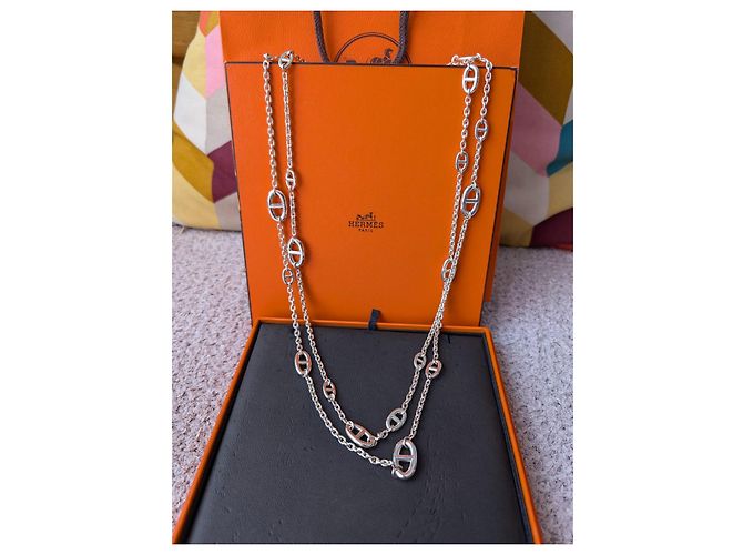 Hermès Collana Farandole di 160 cm in argento sterling 925 con scatola Silver hardware - vista 3