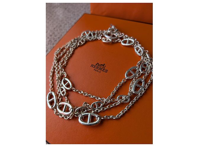 Hermès Collana Farandole di 160 cm in argento sterling 925 con scatola Silver hardware - vista 5