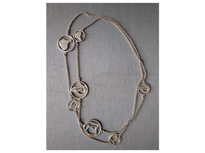 Hermès Collana Equestre Argento 35" Lunga Catena Belcher Ferradura Silver hardware - vista 2