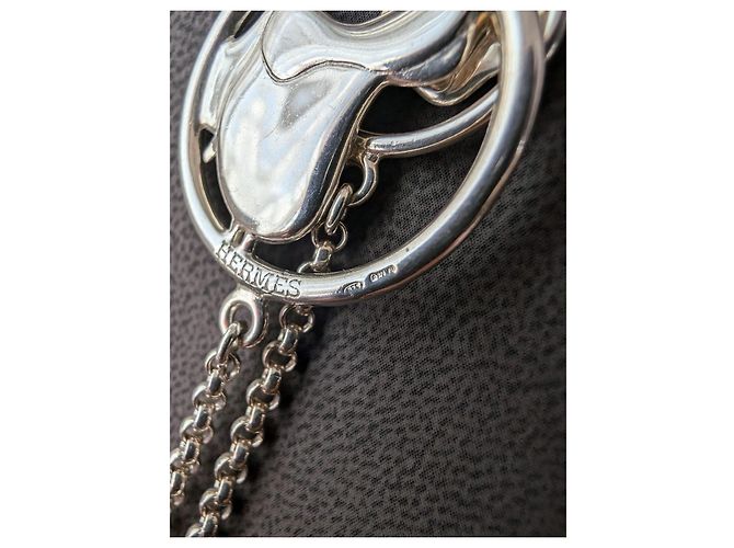 Hermès Collana Equestre Argento 35" Lunga Catena Belcher Ferradura Silver hardware - vista 6