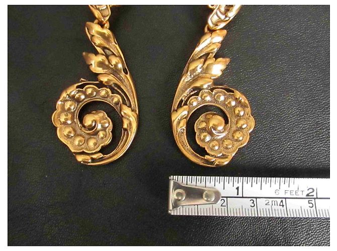 Orecchini Barocchi Oscar de la Renta 1980 Vintage Clip-on Bronzo - vista 9