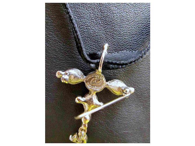 Pendente a croce e spilla Christian Lacroix color argento con pietre di cristallo collana - vista 3
