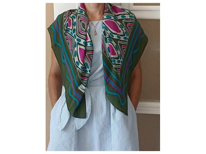 Yves Saint Laurent Sciarpa in seta multicolore - vista 2