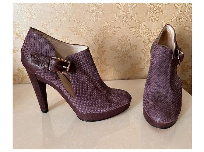 Botines Dior Cuero Morado Oscuro - vista 12