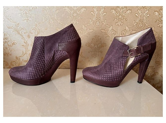 Botines Dior Cuero Morado Oscuro - vista 4