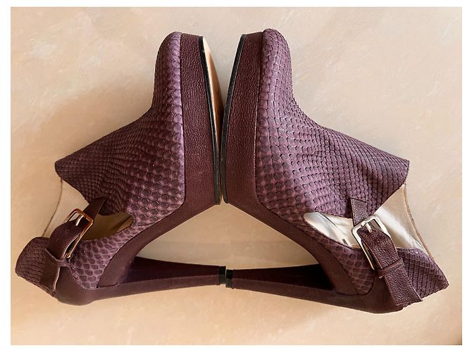 Botines Dior Cuero Morado Oscuro - vista 8