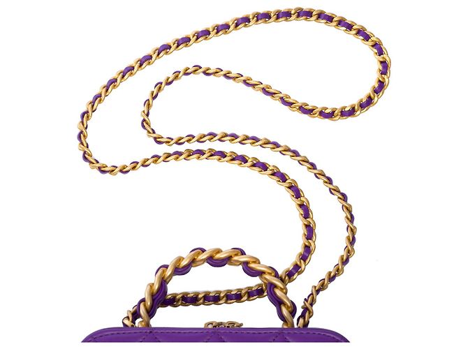 Sac CHANEL Vanity en Cuir Violet - 102012 - vue 10