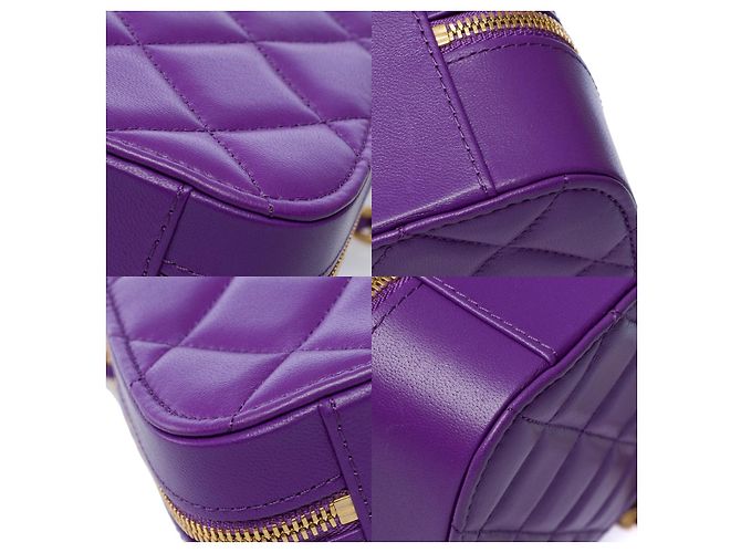 Sac CHANEL Vanity en Cuir Violet - 102012 - vue 12