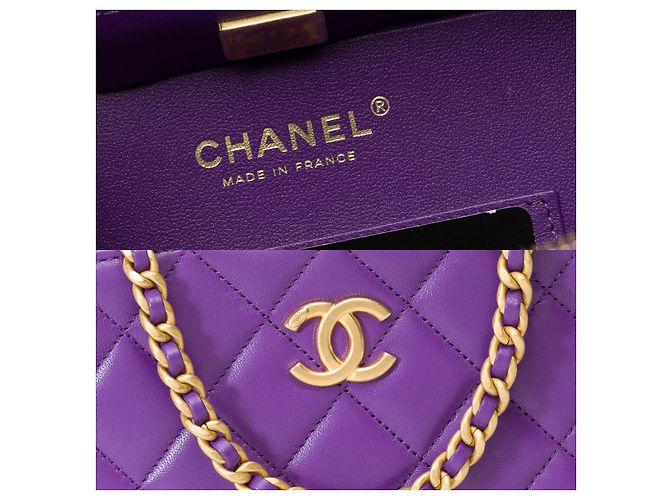 Sac CHANEL Vanity en Cuir Violet - 102012 - vue 7