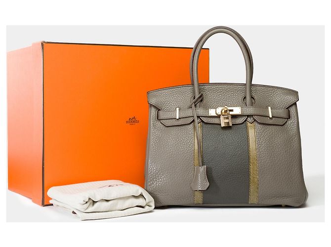 Hermès Sac HERMES Birkin 30 en Cuir Gris - 102014 - vue 2