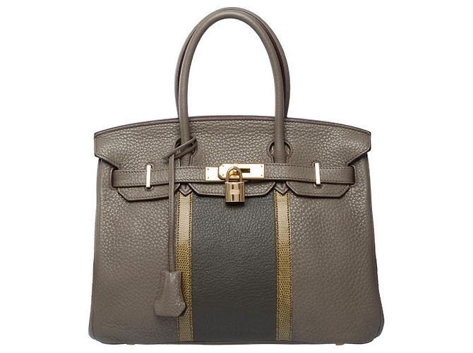 Hermès Sac HERMES Birkin 30 en Cuir Gris - 102014 - vue 3
