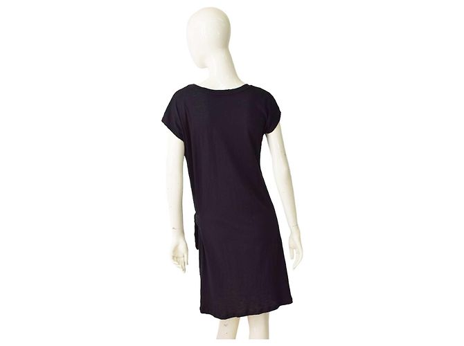 Vestido mini de algodón negro con nudo Velvet M - vista 2