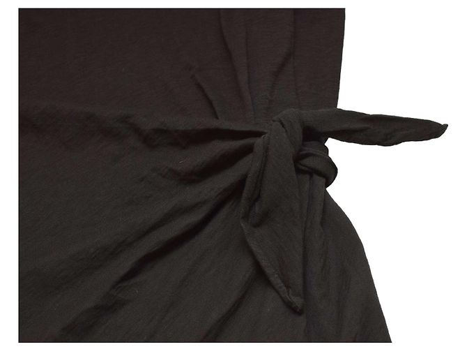 Vestido mini de algodón negro con nudo Velvet M - vista 5
