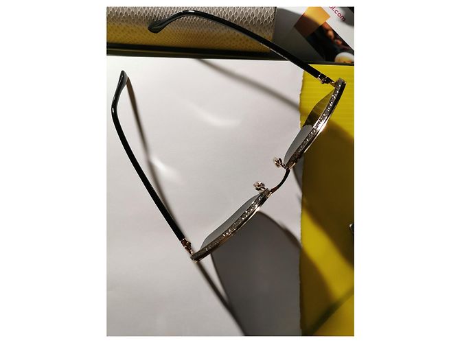 Occhiali da sole Jimmy Choo Neri e Oro con Glitter Nero - vista 3
