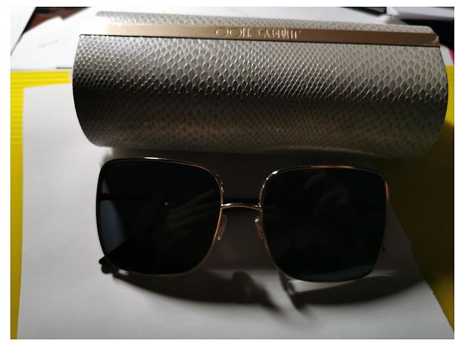 Occhiali da sole Jimmy Choo Neri e Oro con Glitter Nero - vista 6