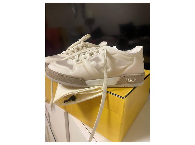 Fendi match sneaker mash Crema - vista 4