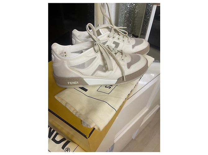 Fendi match sneaker mash Crema - vista 5