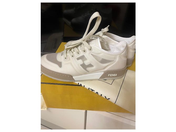 Fendi match sneaker mash Crema - vista 6
