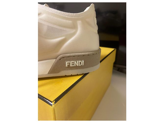 Fendi match sneaker mash Crema - vista 7