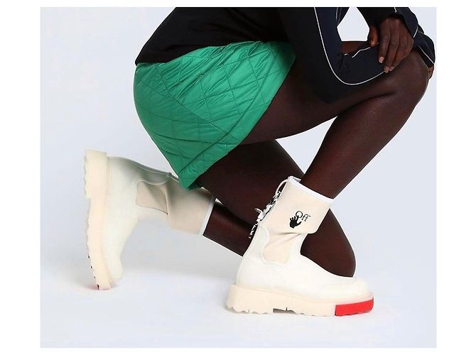 Off White Botas de goma blanco roto Crema - vista 6