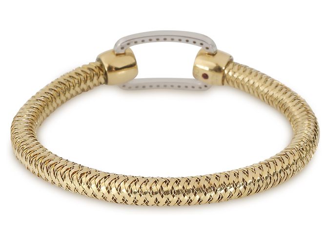 Bracciale Primavera Roberto Coin in oro bianco/giallo 18k 0,35 CTW - vista 3