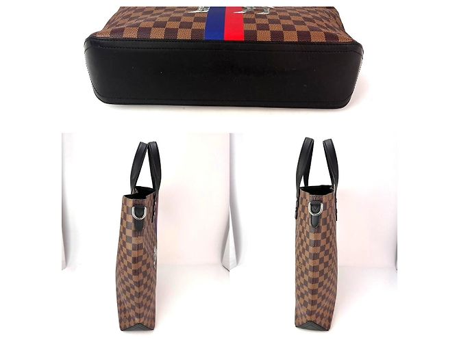 Louis Vuitton Savane Damier Ebene Zebra Atlas Tote Brown - view 3