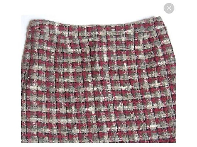 Falda Chanel de tweed rojo oscuro Burdeos - vista 2