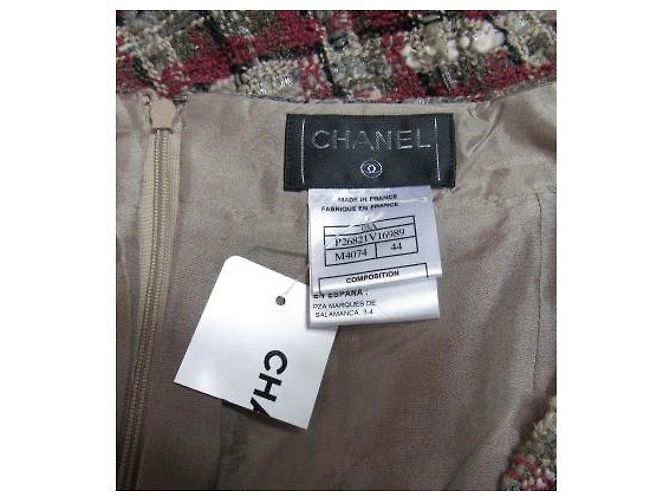 Falda Chanel de tweed rojo oscuro Burdeos - vista 4