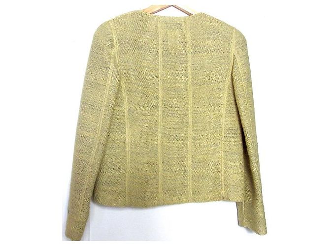 Chanel Jacke senfgelb grün Baumwolle Größe 38 - Ansicht 3