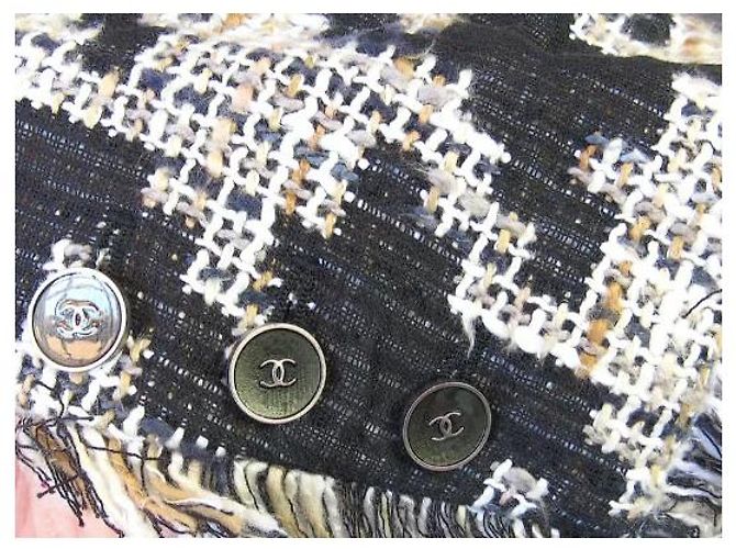 Chanel Tweedjacke Hahnentritt schwarz grau - Ansicht 3