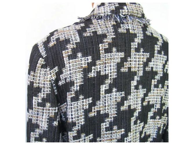 Chanel Tweedjacke Hahnentritt schwarz grau - Ansicht 5