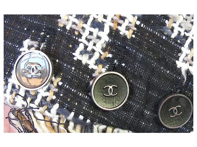 Chanel Tweedjacke Hahnentritt schwarz grau - Ansicht 9