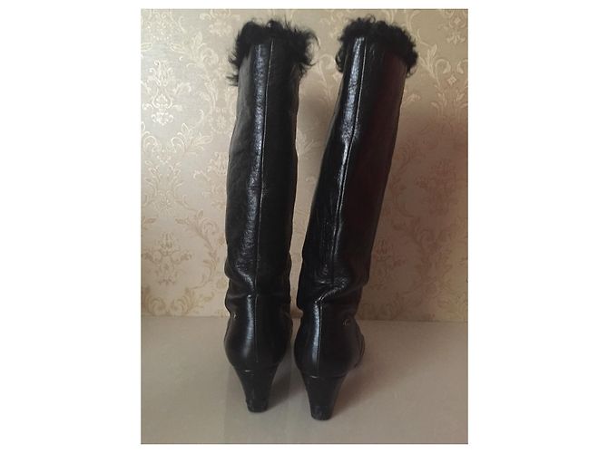 Botas Chanel de piel negra talla 39 Negro - vista 10