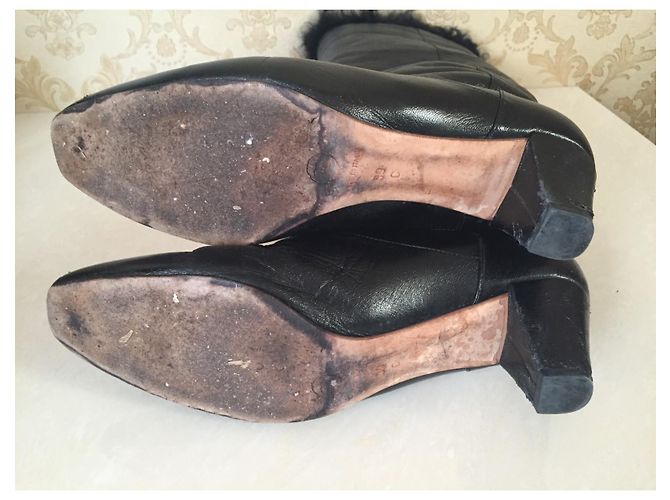 Botas Chanel de piel negra talla 39 Negro - vista 12
