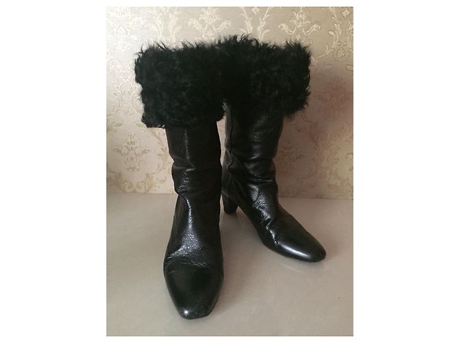 Botas Chanel de piel negra talla 39 Negro - vista 4