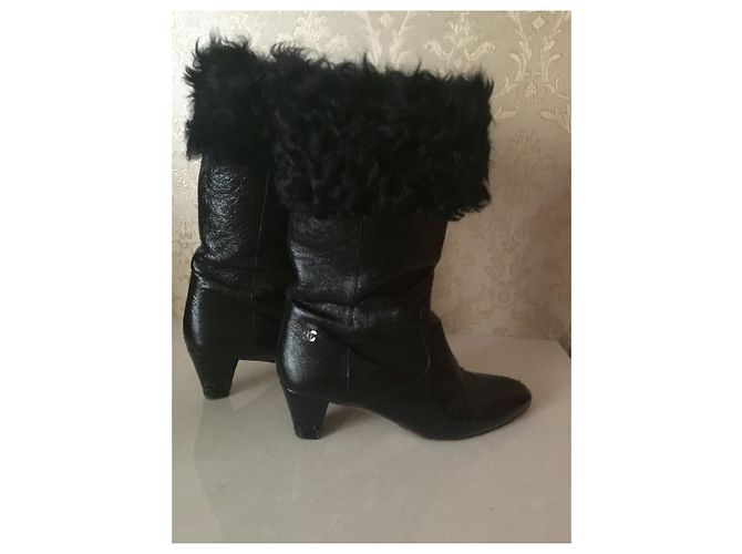 Botas Chanel de piel negra talla 39 Negro - vista 5