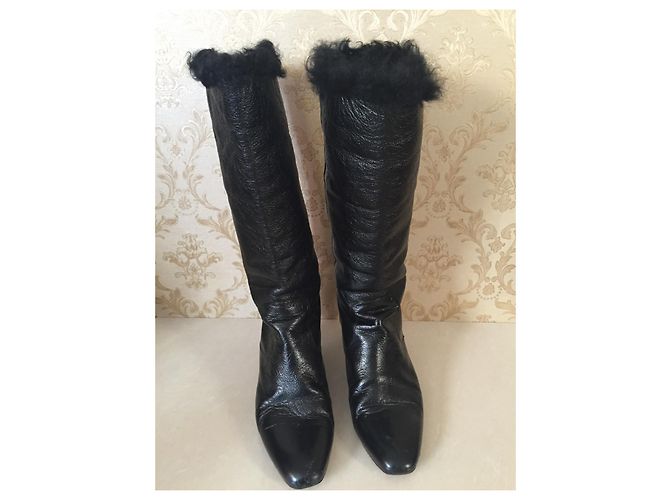 Botas Chanel de piel negra talla 39 Negro - vista 7