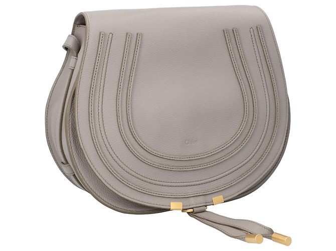 Borsa Chloé Marcie Medium Saddle Grigia - vista 2