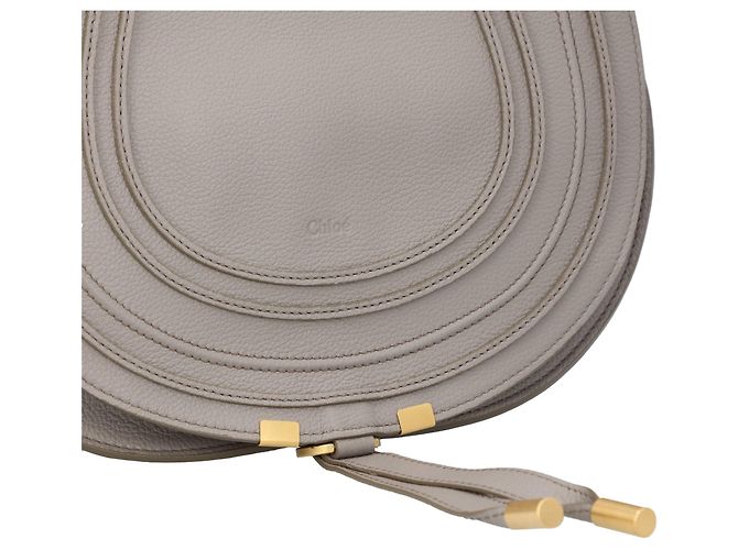 Borsa Chloé Marcie Medium Saddle Grigia - vista 5
