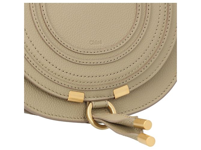 Borsa Chloé Marcie Small Saddle Beige - vista 5