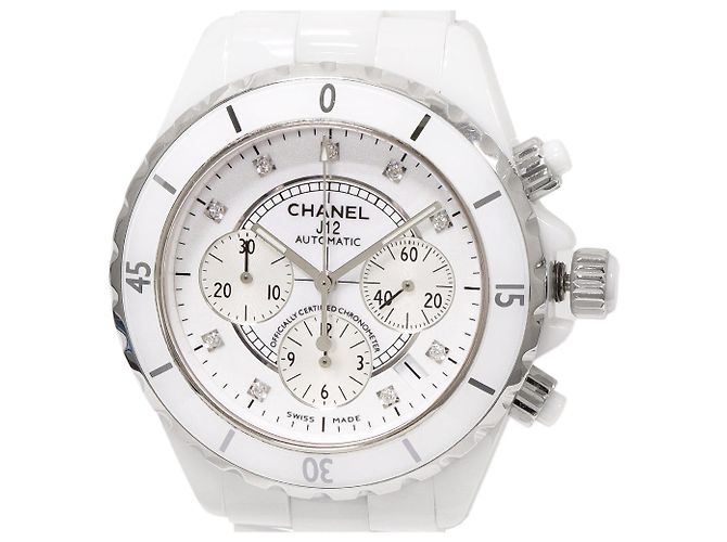 Chanel J12 Automatic H2009 White Ceramic Men's Chronograph Watch in Great - view 5