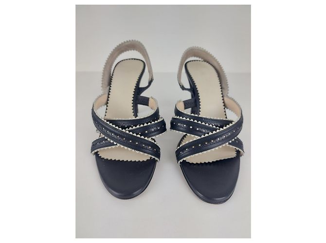 Max Mara Pumps aus Leder Navy Absatz 10 cm Größe 41 Mehrfarben - Ansicht 2