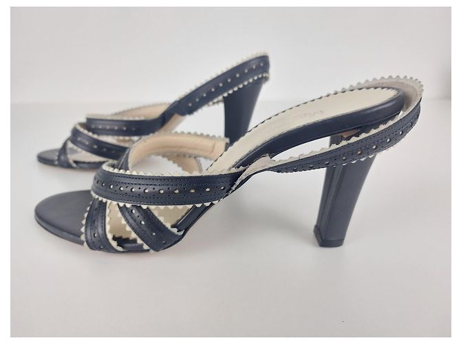 Max Mara Pumps aus Leder Navy Absatz 10 cm Größe 41 Mehrfarben - Ansicht 3