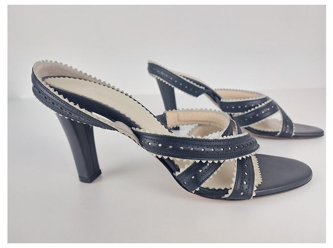 Max Mara Pumps aus Leder Navy Absatz 10 cm Größe 41 Mehrfarben - Ansicht 4