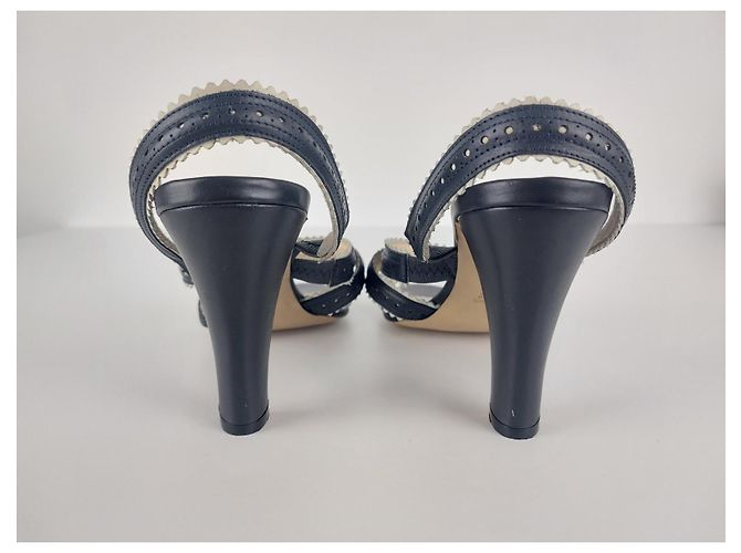 Max Mara Pumps aus Leder Navy Absatz 10 cm Größe 41 Mehrfarben - Ansicht 5