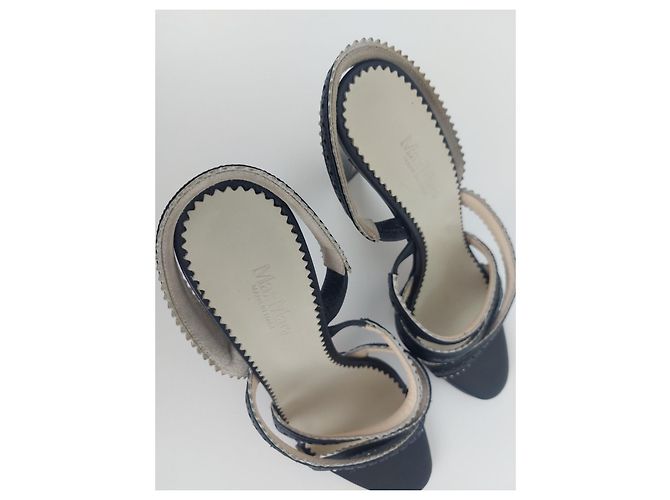 Max Mara Pumps aus Leder Navy Absatz 10 cm Größe 41 Mehrfarben - Ansicht 6